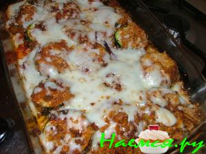 Запеканка из цуккини с моццареллой и пармезаном