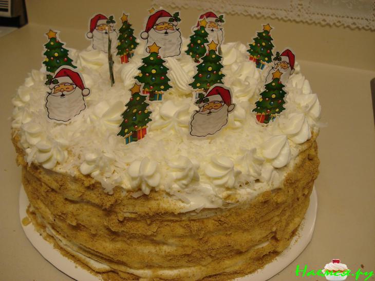 Новогодний тортик (кокосовый рыжик)