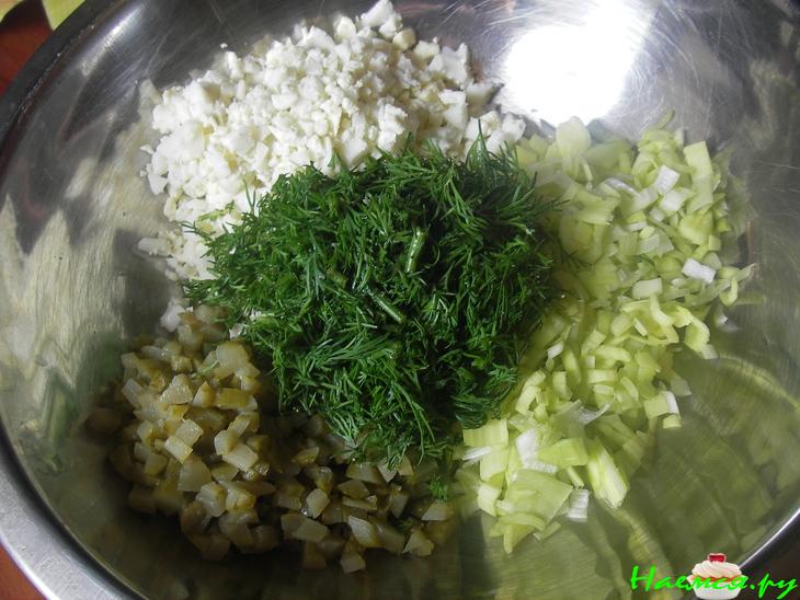 Салат с подосиновиками и креветками