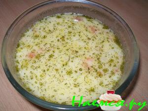 Сырный супчик с ветчиной