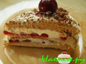 Торт-мороженое со свежей вишней