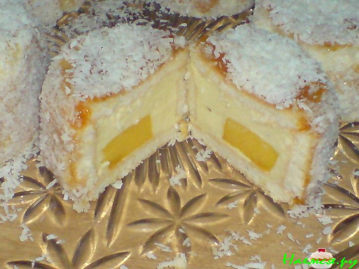 Пирожные с творожно-манговым кремом