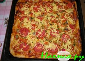 Пицца домашняя на тонком тесте