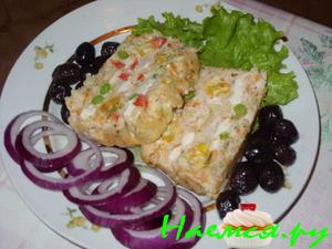 Куриный хлебец с овощами, с "сырно-куражной" начинкой