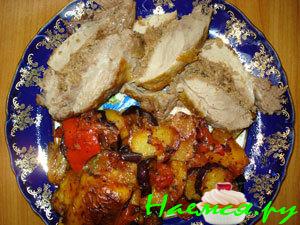 Жаркое из свиной шейки с гарниром