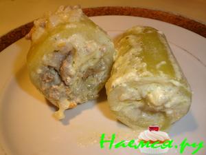Фаршированные фаршем кабачки Фаршированные фаршем кабачки