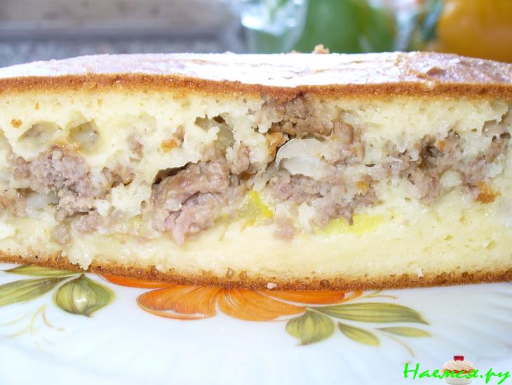 Очень нежный мясной пирог с кабачком (быстрого приготовления)