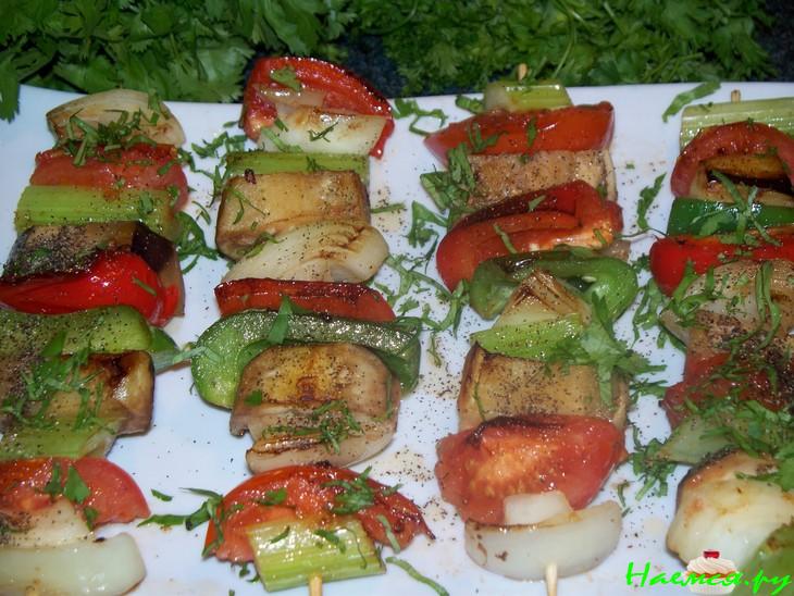 Шашлык овощной на сковороде за 5 минут