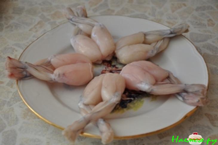 Лягушачьи лапки с папоротником и лисичками