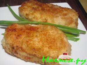 Куриные котлеты "Богатырские с сюрпризом", жаренные во фритюре