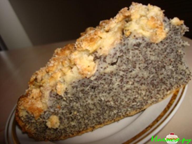 Маковый пирог с творожной крошкой