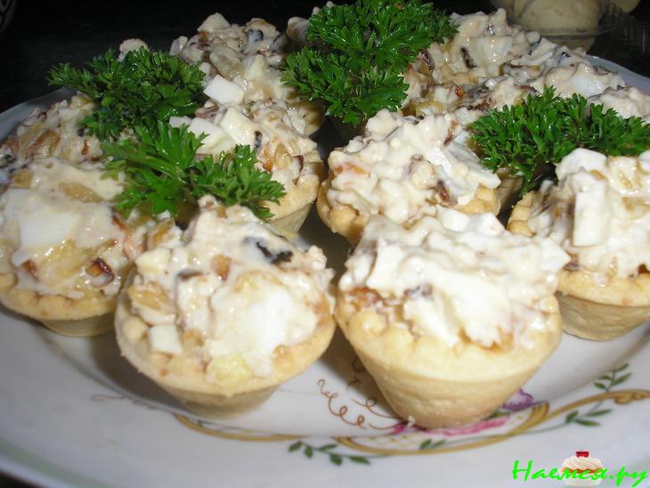 Закусочные тарталетки с 2мя начинками