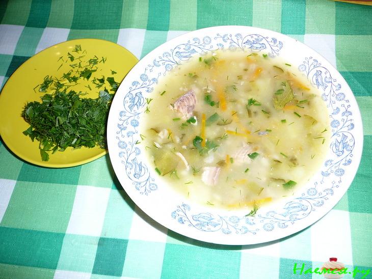 Рассольник с консервой "Горбуша натуральная" Рассольник с консервой "Горбуша натуральная"