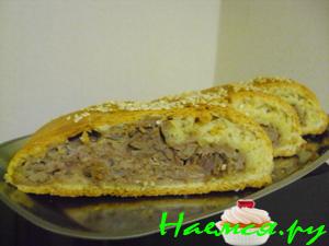 Рулет с куриными потрошками