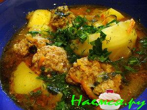 Овощное рагу с тефтелями