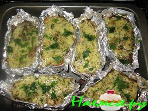 Семга в шубке под горчичным соусом