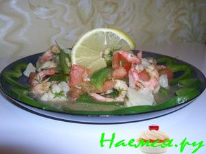 Салат с цветной капустой и креветками