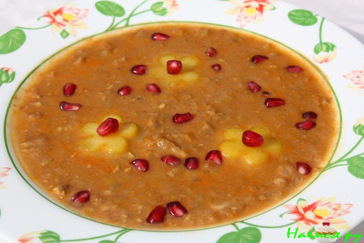 Суп из тыквы с грецкими орешками