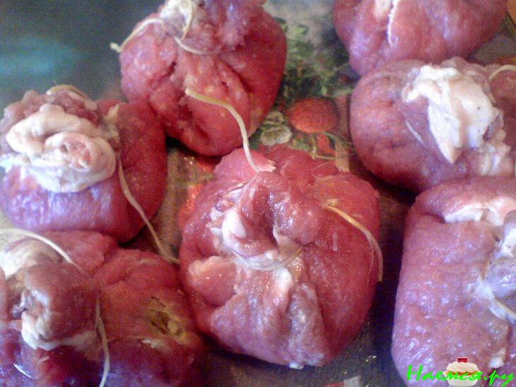 Мясные торбынки (мешочки) по-селянски