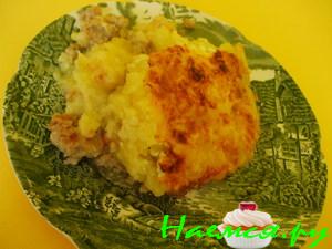 Простая запеканка (картофель и свиной фарш)
