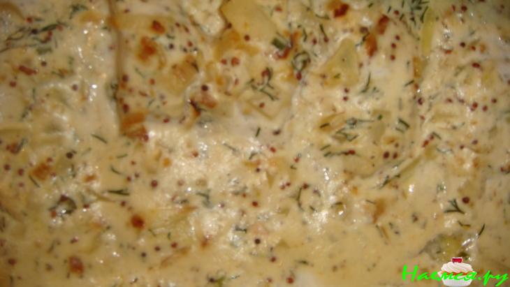 Креветочная рыбка в горчичном соусе