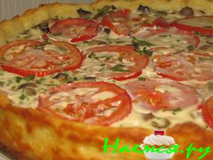 Киш с томатами и шампиньонами Киш с томатами и шампиньонами