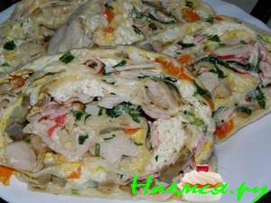 Рулет закусочный со сложной начинкой