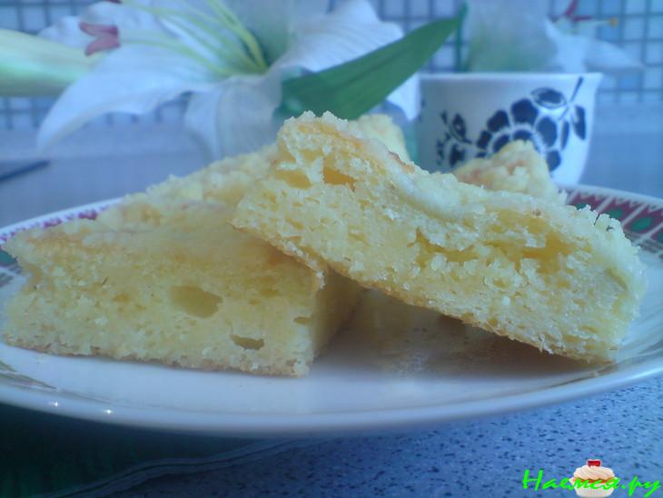 Творожный пирог "Неженка" (с ревенем)