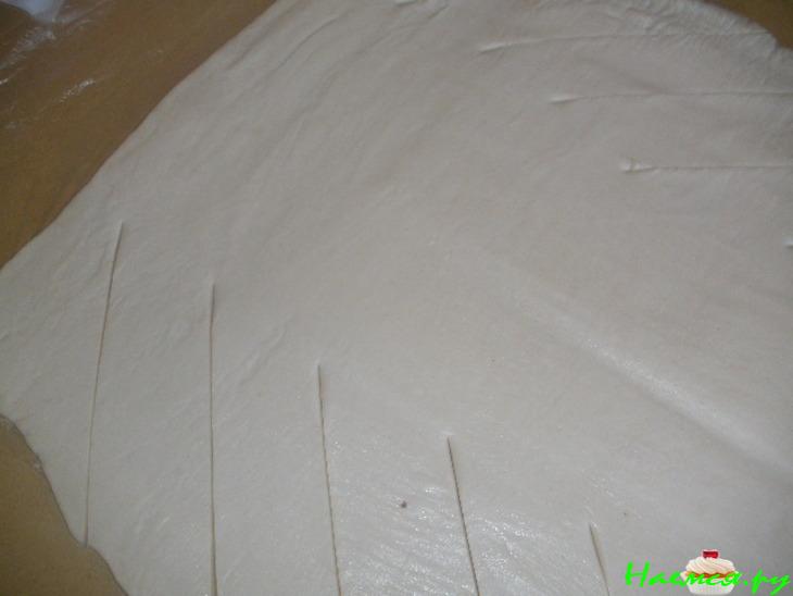 Слоеный пирог с яблочно-творожной начинкой