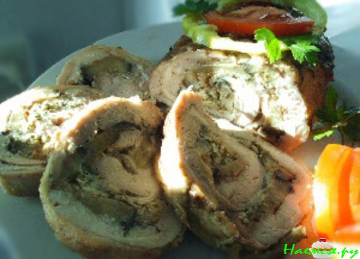 Рулет куриный с баклажаном