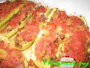 Кабачки запеченые с овощами Кабачки запеченые с овощами