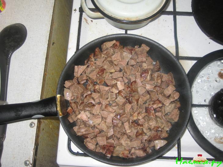 Легкое, тушенное с зернистым творогом