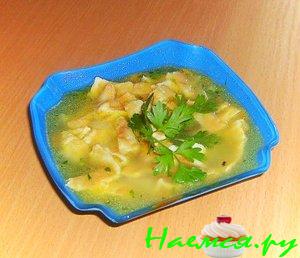 Куриный суп с яичными блинчиками Куриный суп с яичными блинчиками