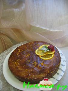 Постный торт "Апельсиновый рай" с ароматом корицы