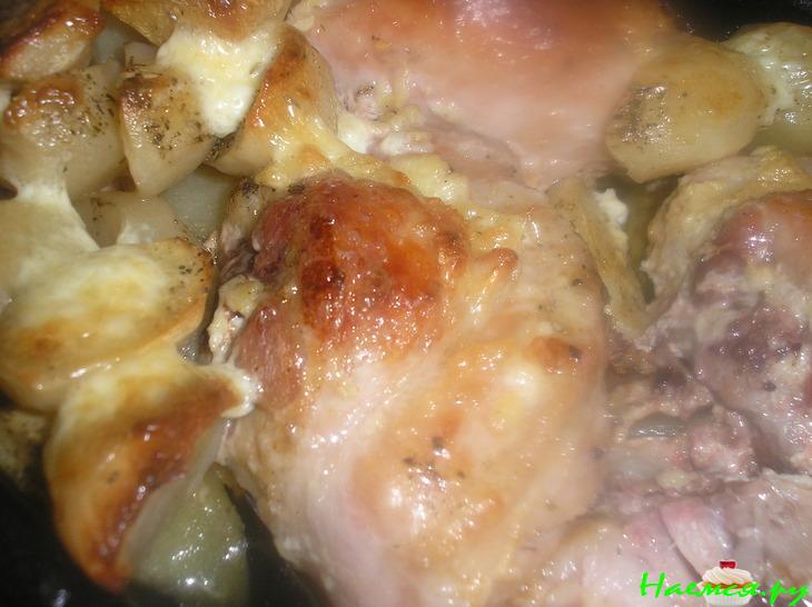 Запеченные индюшиные хвосты с картофелем