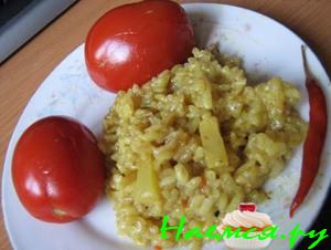 Рис карри с ананасами
