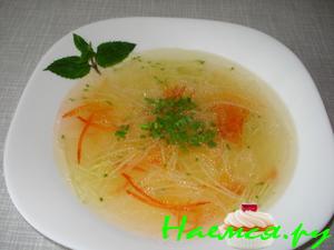 Суп лапша с овощами