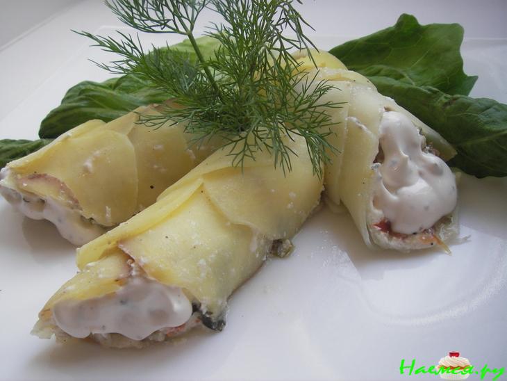Картофельные рулеты с морским окунем Картофельные рулеты с морским окунем