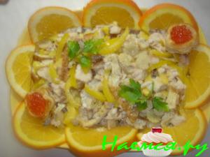 Салат из хвоста копченого угря