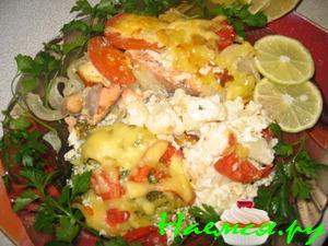 Форелька с овощами