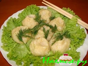 Манты из рисового теста 