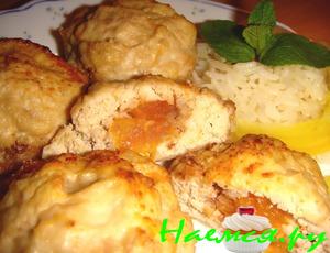 Куриное суфле с курагой и грецкими орехами