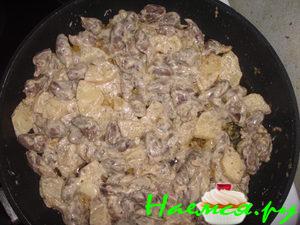 Куриные сердечки с ананасами Куриные сердечки с ананасами