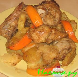 Жареный цыпленок с апельсинами