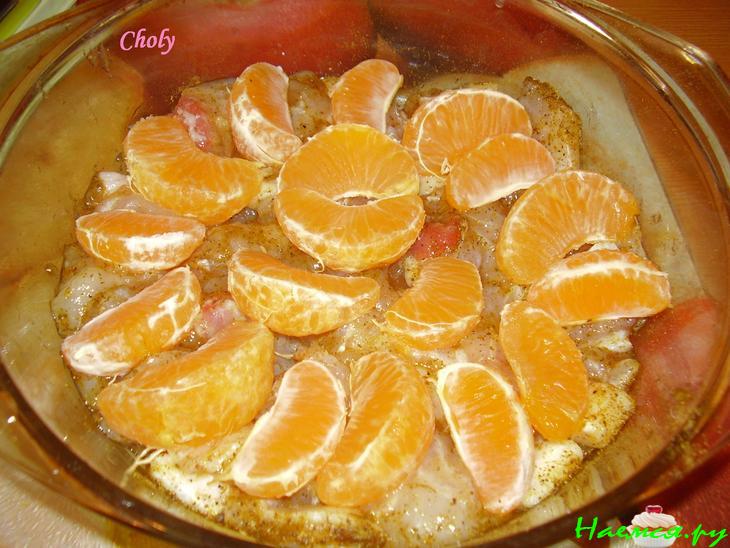 Морской язык с мандаринами