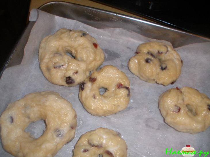 Бейгель с клюквой, кривенький, но жутко вкусный!