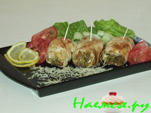 Куриные рулетики со свежими грибами