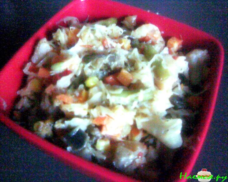Капуста, тушеная с овощами