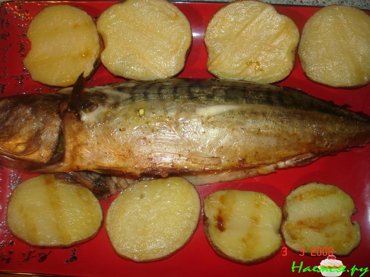 Скумбрия запеченная в фольге с мидиями