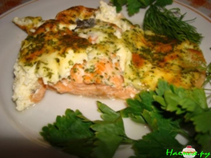 Форель в сырных сливках